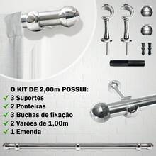 Curtain Rod Kit 19mm Or 28mm Various Sizes - 19毫米(薄) - 查看 10
