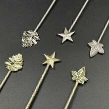 3/6pcs Vintage Coffee Spoon Set, Creative Star & Leaf Dessert Spoons, European Style Tea Stirring Spoons, Ice Cream Scoops, Small Spoons For Afternoon Tea, Gift - Gold and Silver - View 2