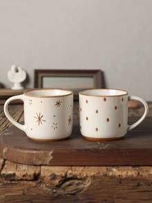 1个320毫升陶瓷心形手柄杯，奢华简约创意咖啡杯，触感光滑舒适，做工精致，可重复使用，美观大方的流行手柄杯，办公居家牛奶杯，客厅高档杯，节日礼物，可微波炉加热 - 彩色 - 查看 8