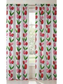 2 PIEZAS CORTINAS PARA VENTANA TULIPAN - Blanco - Ver 1