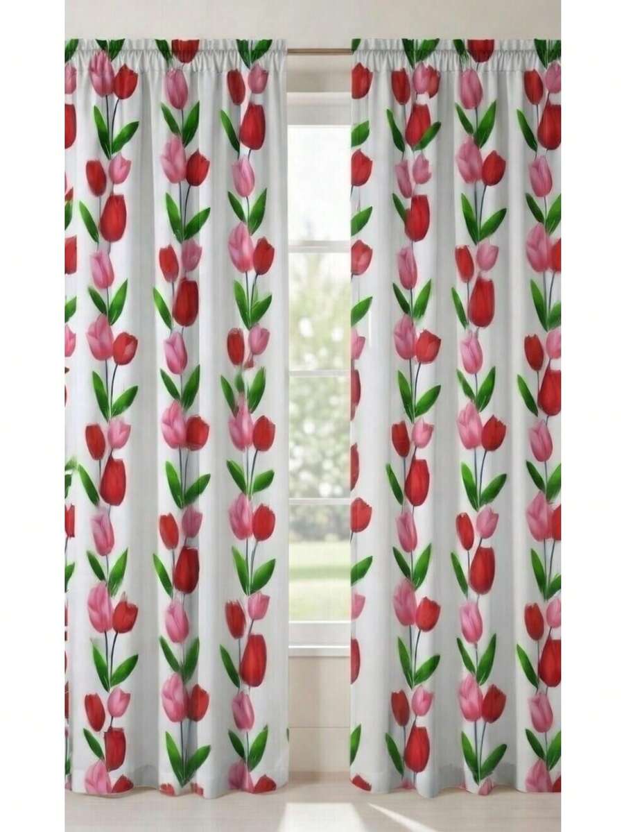 2 PIEZAS CORTINAS PARA VENTANA TULIPAN - Blanco - Ver 1