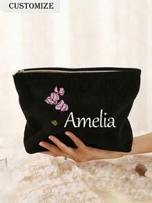 Customized Makeup Bag, Customized Cosmetic Pouch, Customized Letter Name Logo Storage Bag, Lightweight Zipper Makeup Bag, Personalized Gift - Multicolor - View 4