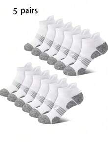 5/6/10/15 Đôi tất nam thời trang cao cấp cổ thấp, chất liệu lưới thoáng khí, tất mắt cá chân đa năng thoải mái dành cho nam giới. - Nhiều màu - Xem 7