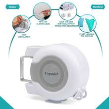 Crystals 30m Retractable Reel Clothes Lines – Twin Cable Wall-Mounted Washing Line - 布捲 - 查看 3