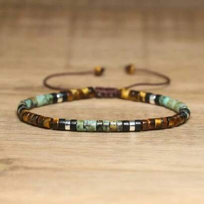 سوار جاد بيكاسو قابل للتعديل، تصميم بسيط من الحجر الطبيعي، عالي الجودة للجنسين، خطوط نسيجية فريدة، مجوهرات خرزية مصنوعة يدويًا