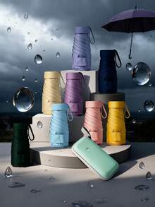 Mini Folding Umbrella, Pocket-Sized Waterproof Portable Travel Umbrella, Women's Sun Protection UV Blocking Umbrella, Dual Use Sunshade And Rainwear, 5-Fold Ultra-Light Compact, Mini Travel Umbrella, Windproof Sun Protection, 99% UV Protection, Unisex (Requires Firm Stretching When First Opened) - Nhiều màu 2 - Xem 5