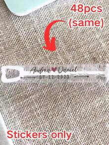 1/12/24/36/48/60/72张婚礼泡泡棒标签，个性化婚礼标签，定制PVC贴纸，婚礼泡泡贴纸，透明泡泡棒标签，婚礼泡泡标签，泡泡派对，多功能，可调节，防霉，装饰性强，粘性好，可重复使用，可爱，时尚，精致，高品质，适合送给她、他、男朋友、女朋友、爸爸、朋友，适合复活节、单身派对、婚礼、儿童节、独立日、毕业典礼、生日派对等场合 - 多色(Style 1) - 查看 10