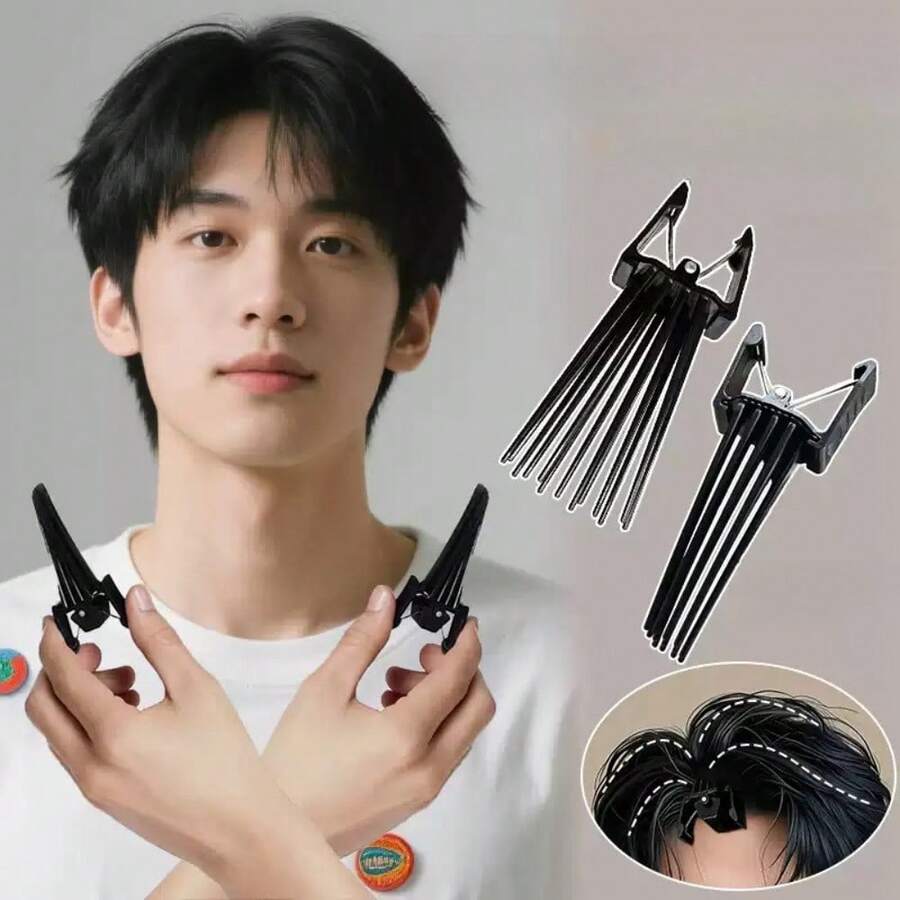 3/6pcs Natural Hair Volumizing Clips - No Hair Enhancer, Seamless Bangs Positioning, Rectangular Root Lifting, Suitable For Men, Hair Thickening, Hair Loss, Natural Fluffy - Hair Clip - View 1
