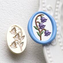 Cabezales de sello de cera con patrón floral en relieve - Rosa, Diente de león, Cabezales de sello de cobre con tulipán - Multicolor - Ver 22