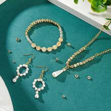 30 hạt cườm mạ vàng 18K, hạt tròn dẹt, hạt đệm bằng đồng thau, hạt hình trụ, hạt tròn nhỏ dùng để làm vòng tay, vòng cổ, trang sức, đồ thủ công DIY. - Nhiều màu - Xem 4