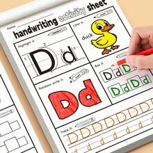 64 Pages Handwriting Practice Notebook - Includes Common Vocabulary, Highlighted And Writing Practice, English Uppercase And Lowercase Letters, And Spelling Skills Writing Course - Multicolor - View 5