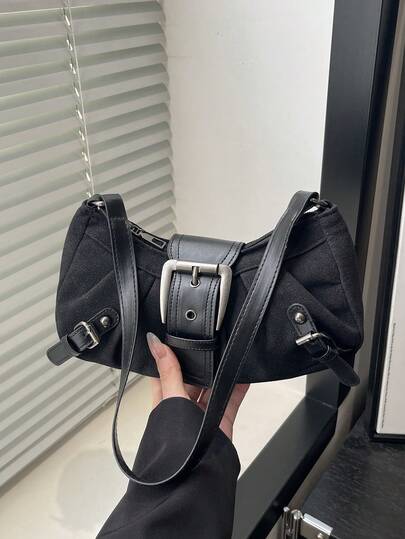 1pc Women's Fashionable Solid Color Commuter Shoulder Bag, Portable Versatile Luxury High-Quality Underarm Bag, Suitable For Dates, Shopping, Gifts, Work