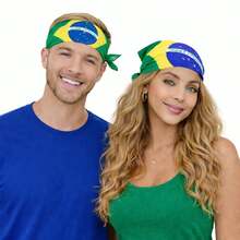 Bandana, Brazilian Flag, Triangular Scarf, World Cup Fan, Stadium Accessory, Unisex - Multicolor - View 3