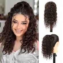 Ponytail Extension 14 Inch Synthetic Deep Wave Drawstring Ponytail For Women Short Wavy Curly Fluffy Ponytail For Daily Use - Multicolor - View 13
