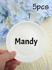 LICVIC 1/2/5pcs Personalized Name Ring Plate, Custom Jewelry Box, Customized Engagement Gift, Customizable Wedding Anniversary Ring Plate, Newlywed Gift, Proposal Gift, Bridal Shower Gift, Anniversary Gift, Personalized Ring Plate, Fashionable Autumn - Style a - View 8