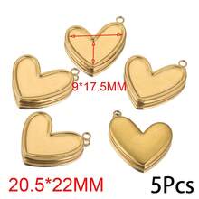 1/5pcs Stainless Steel Pendants Base Trays Bezel Blank Resin Cameo Cabochon Frame Pendant For Jewelry Handmade Materials Supplies - Yellow Gold - View 7