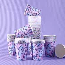 20/40/60pcs,Iridescent Kpop Birthday Party Cups Kpop Themed Purple Blue Pink Hot Cold Paper Cups For Music Birthday Wedding BabyShower Party Supplies Decor,K Pop Party 9oz Paper Cups Cups For Hot Cold Music Kpop Happy Birthday Party Decorations - Multicolor - View 2