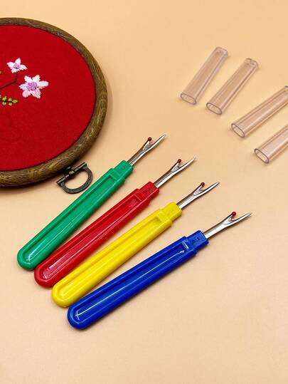 大号拆线器，有红色、黄色、蓝色、绿色可选，锋利刀片，缝纫用品，适合缝纫爱好者、裁缝、初学者、老年人，可用于拼布、服装修改、家纺修补、手工DIY缝纫项目