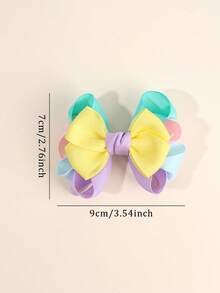 2pcs/Set Candy Color Hair Clips, Bowknot, Satin Ribbon, Alligator Clips, Suitable For Girls & Teenagers, Daily Use - Multicolor - View 8