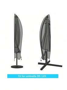 Outdoor Parasol Cover, Rainproof, Windproof, Banana Parasol Cover, Parasol Cover - Black - View 2