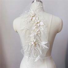 1Pc Flower Pearl Embroidery Applique Patch Sew On Hat Clothes For DIY Lace Fabric 47*16CM - Multiple Styles - View 12