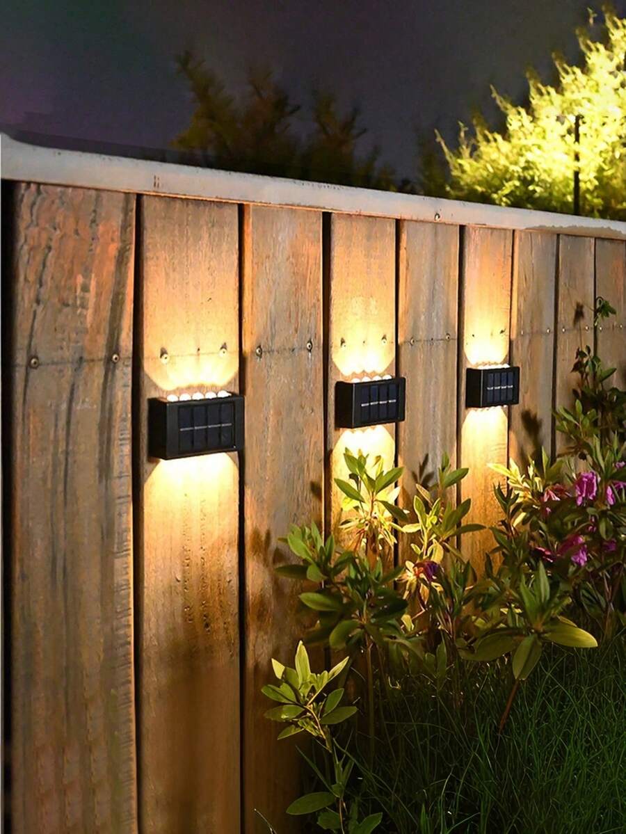 2/1pc 10 LED Solar Powered Outdoor Wall Light With Motion Sensor, Up & Down Lighting For Garden, Villa, Courtyard Decor