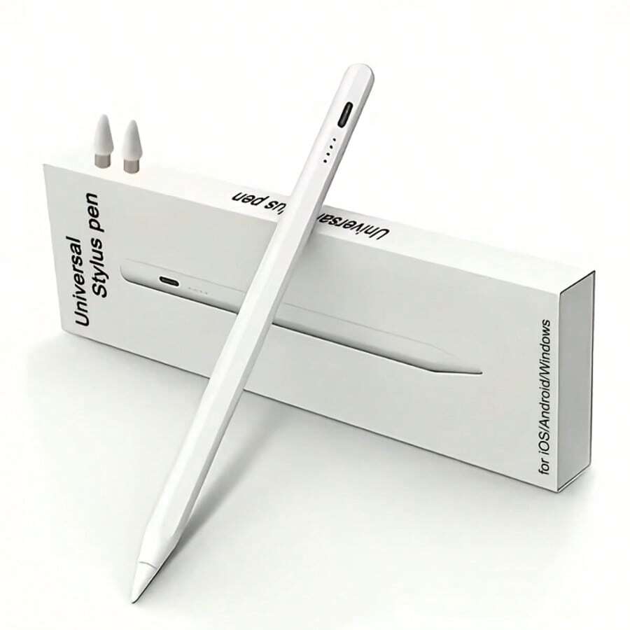 1 pieza Lápiz stylus capacitivo universal, de alta precisión y sensibilidad para pintar, escribir y capturar pantallas en tabletas y smartphones, compatible con iPhone 17 Pro Max/17 Pro/17/Air/16/15/14/13/12/11 Series, Series iPad - Blanco - Ver 1