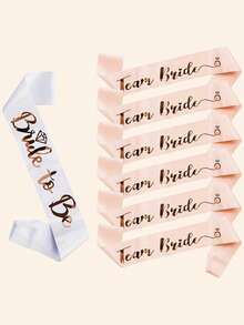 1/7pcs Satin Ribbon Belt Set - Exquisite And Fun Bachelorette Party, Bridal Shower And Wedding Party Favors - Multicolor - View 8