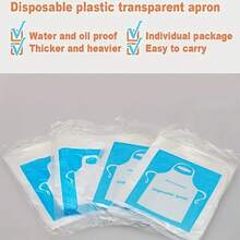 20pcs Disposable Aprons - PE Plastic Oil And Waterproof Aprons, For Cooking, Cleaning, BBQ, Individually Packed, Commercial Kitchen, Restaurant, Home Use - Thickened - View 4