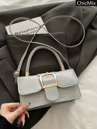 New Color Blocking Splicing Flip Cover Shiny Personalized Mini Handbag, Classic Versatile Hardware Buckle Decoration Women's Diagonal Shoulder Bag, Suitable For Shopping, Wallets, Shopping, Young Women, College Students, Newcomers, And White-Collar Workers. They Are Very Suitable For Offices, Universities, Work, Business, Commuting, Outdoor Activities, Travel, And Outings