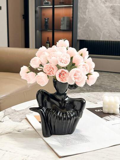 优雅陶瓷装饰花瓶，创意陶瓷桌面装饰品。