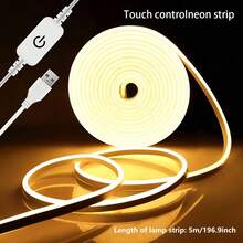 1pc LED Warm White & White Flexible Neon Light Strip (39.3-196.8 Inch), 5V Low Voltage USB Powered, Touch Control Lighting, Suitable For Indoor Decoration, Outdoor Decor, Event Venues - Warm white light - View 17