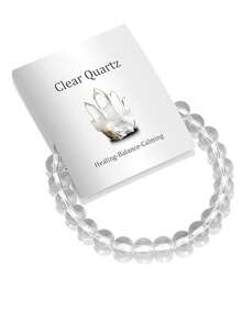 1 pieza Pulsera de cristal natural para mujeres y hombres, cuentas de piedras curativas de energía, diseño de cordón elástico, joyería de piedras preciosas hecha a mano, regalo de cumpleaños/ de moda - Multicolor - Ver 18
