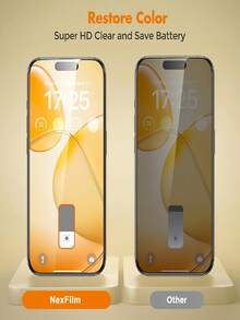 2 Pcs Matte Privacy Glass Screen Protector Compatible With IPhone 17 Air/17 Pro Max/16 Pro Max/17/16/15/14/13/12/11/16e/Plus/Mini 9H Hardness Glass, Anti-Snooping, Fingerprint-Resistant, Anti-Glare, Scratch & Impact Resistant - Black - View 3