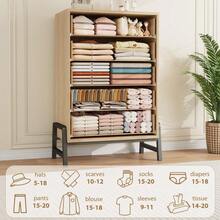 Huisuilinss 5/6 Drawer Dresser,Tall Dresser For Bedroom,Modern Chest Of Drawers,Freestanding Wood Storage Organizer With Deep Drawer For Living Room Entryway Hallway - Tủ 5 ngăn kéo màu gỗ - Xem 2
