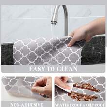 1 Roll Thick Gray Non-Slip Washable EVA Refrigerator/Cabinet Liner Mat, Easy To Cut - Grey - View 3