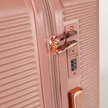 4-Piece Hard Luggage, 360 °   Dual Rotating Four-Wheel Luggage, Password Lock, Lightweight Universal Wheel Luggage, Portable Luggage. On-Site - Vàng hồng + ABS - Xem 8