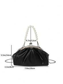 2026 New Pleated Cute Shoulder Bag, Niche High-End Chain Crossbody Shell Bag For Girls - Black - View 8