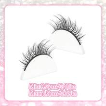 7 أزواج من رموش مستعارة بشكل عين القطة ذات الشريط الأسود، رموش مستعارة مطعمة تجعل عينيك براقة وقابلة لإعادة الاستخدام، مناسبة لجميع أشكال العيون من 3 إلى 15 ملم - الأسود - مشاهدة 6