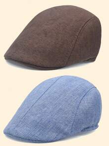 1/2/3pcs Men's Solid Color Adjustable Beret Hat, Fashion Outdoor Casual Hat Suitable For Autumn/Winter Street, Business, Gatherings - Multicolor - View 16