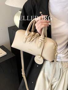 BELLEBORG Tas Tangan Wanita Elegan, Serbaguna, dan Bertekstur Gaya Vintage - Krem - View 7
