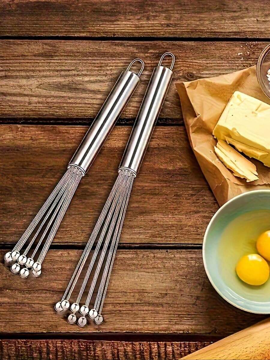 Dụng cụ đánh trứng bằng thép không gỉ - Dụng cụ đánh trứng có nhiều vòng hạt và đầu vòng, chống gỉ, dùng được trong máy rửa chén, máy trộn mini cầm tay thích hợp để làm bánh, đánh bột bánh ngọt, làm meringue, làm kem trứng, quà tặng nhà bếp và ngày lễ lý tưởng, máy trộn cầm tay, dụng cụ đánh bột, dụng cụ đánh trứng nhà bếp. - Xem 1