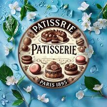 [2D Flat] 1pc Vintage Patisserie Metal Wall Art Sign - 20. 32x20. 32 Cm Aluminum Decor With Charming Bakery Design, Easy To Hang, Durable & Long-Lasting, Perfect For Home, Kitchen, Bar, Cafe, Or Restaurant Indoor/Outdoor Use, Kitchen Wall Decor, Perfect For Room Deco, Room Decor - 1PC - 查看 4