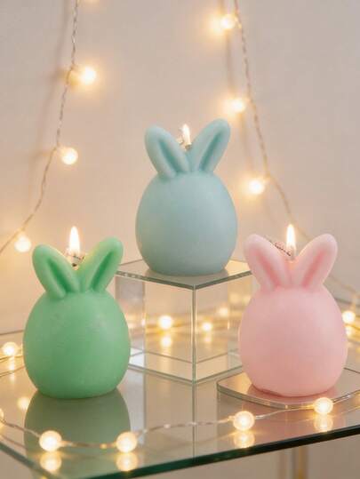 Cute Easter Bunny Candles, Soy Wax Rabbit Sculpture Scented Candles, Suitable For Home Decor, Mother's Day Gift, Easter Gift, Fragrance Decor, Peach Oolong, Orange Blossom, Lavender Fragrance, White Floral Decor, Cozy Bedroom Decor, Best Friend Birthday Gift