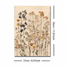 1幅带框/不带框波西米亚风格植物花卉复古帆布海报，干花花束墙面艺术印刷品，农舍风格装饰，适用于公寓、客厅、卧室、现代家居 - A - 查看 9