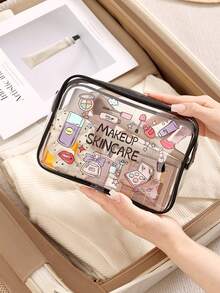 Hair Accessories PVC Makeup Bag, Travel Storage Bag - Girls Lightweight Makeup Bag, Portable Makeup Bag, Cruise Travel Large Capacity, Back To School Season - Multicolor - View 10