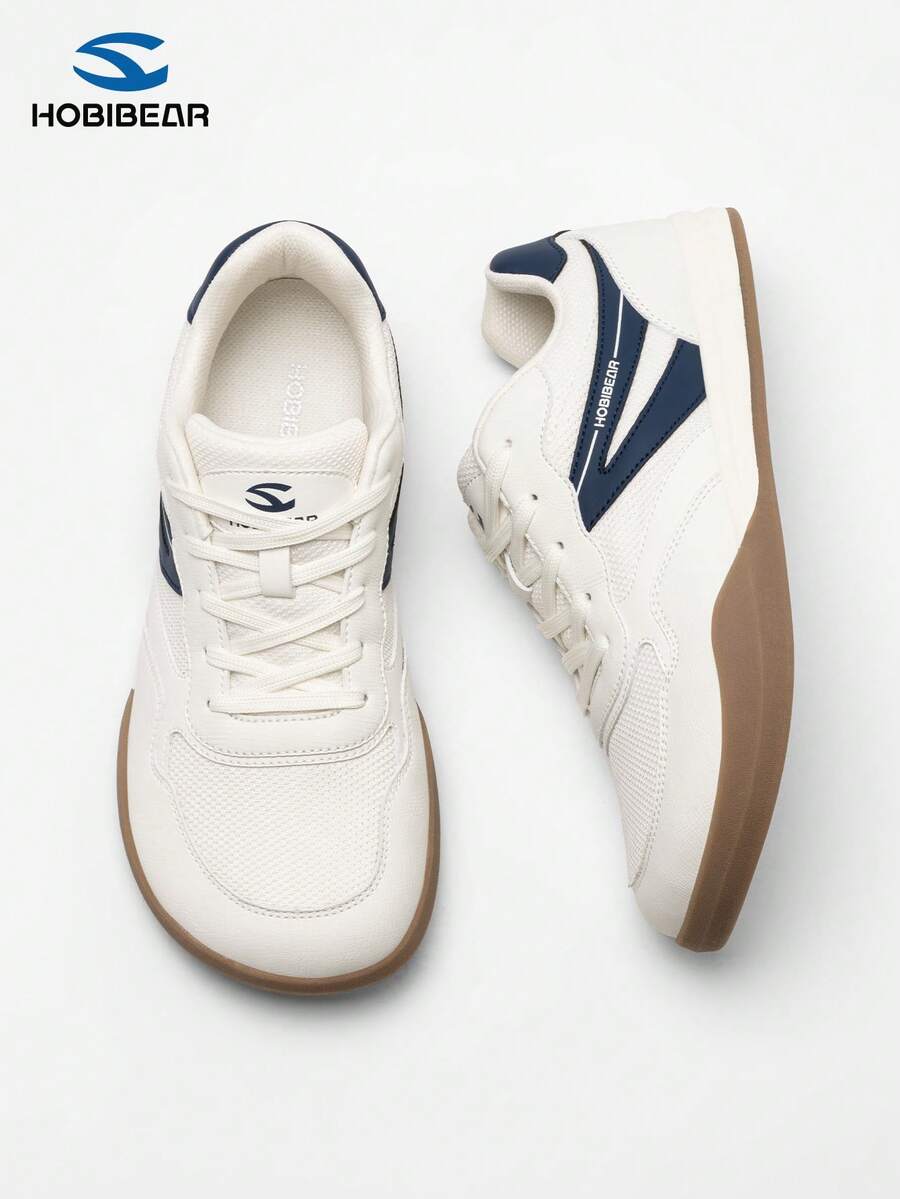 HOBIBEAR 1双男女通用户外休闲运动鞋，优雅女士橡胶底宽楦舒适运动鞋，慢跑训练鞋，宽敞舒适的欧美步行徒步鞋 - 藍白色 - 查看 1
