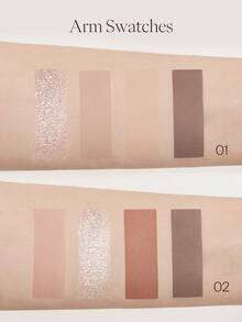 JOOCYEE迷你四色眼影盘，显色度高，持久不脱妆，日常妆容，中性色调，修容，打造柔和妆效，新品上市 - 02 Velvet Amber - 查看 9