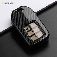 Casing Pelindung Kunci Mobil ABS Gaya Serat Karbon untuk CRV CR-V, Civic, Accord, HR-V HRV, City, Odyssey, XR-V, Aksesoris Casing Kontrol Jarak Jauh Tanpa Kunci - Honda A - View 8