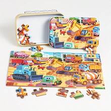 60pcs/Box Animal Puzzle - With Metal Box, Educational Cognitive Puzzle, Colorful Farm Animals, Durable Paperboard Material, Suitable For Boys & Girls, Enhances Cognition & Creativity, Interesting Illustrations, Children Puzzle Toy - Multicolor - View 9